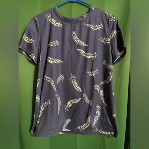 Emery Rose Feather Print T-Shirt